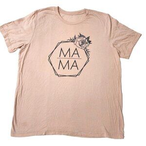Women's Custom Mama Rose Floral Blush T-shirt L/XL Pink Tee Soft Mom Momma Top